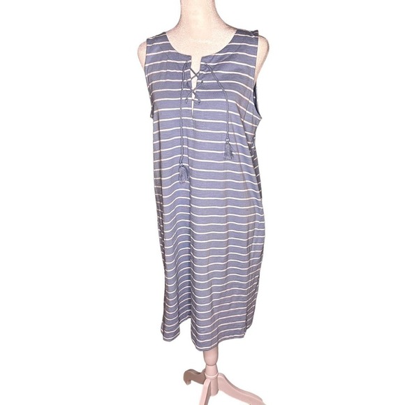 J Jill Nautical Stripes Shift Dress Size Medium - Picture 1 of 8
